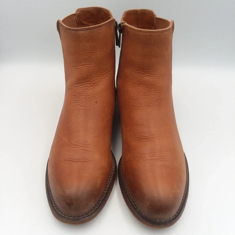 Franco Sarto Horrace Cognac Brown Leather Chelsea Boots Women's 10 Ankle Booties